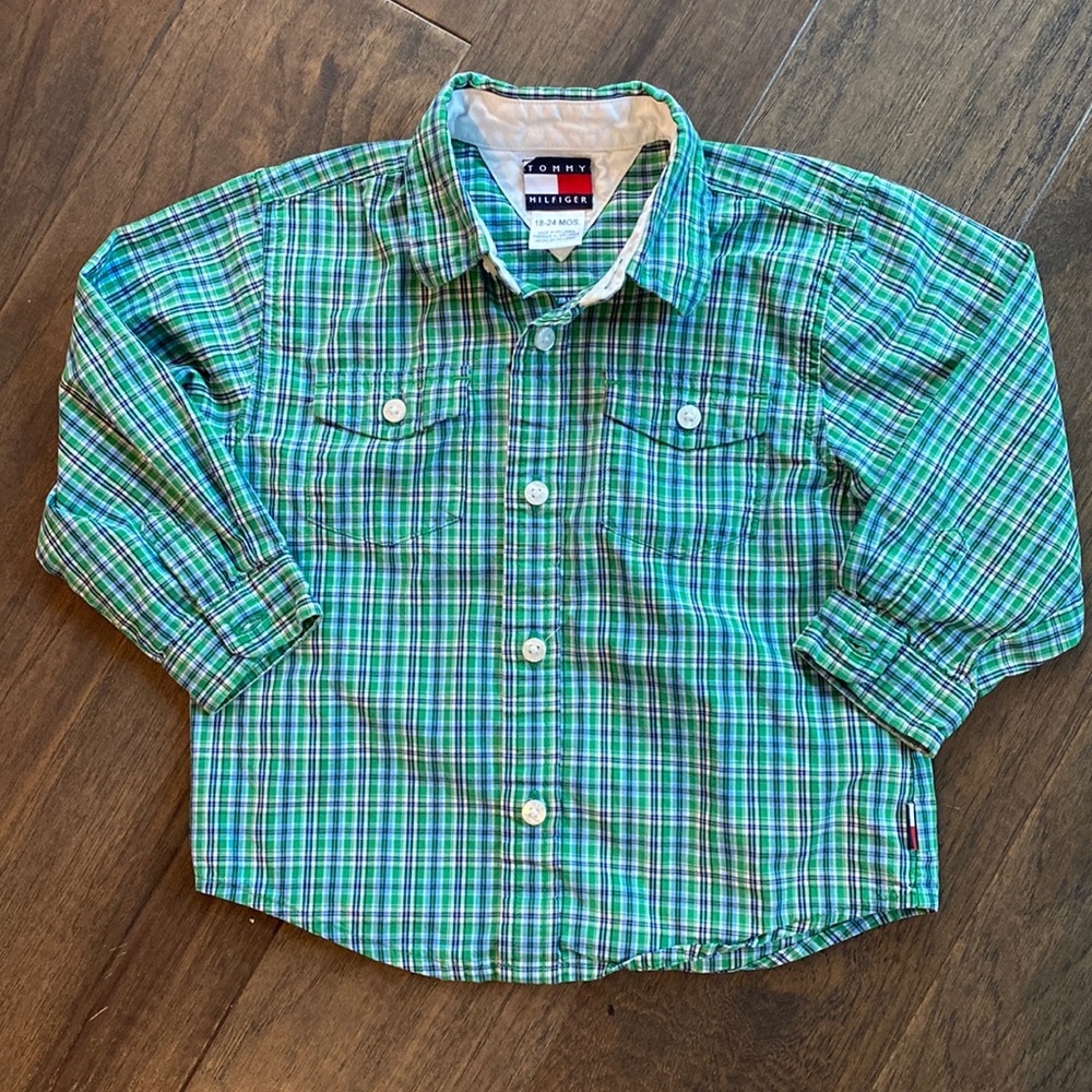 Tommy Hilfiger Long Sleeve Plaid Dress Shirt